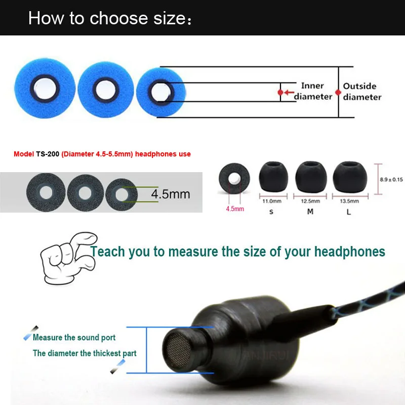 10Pair Memory Foam Earbud Ear  - огляд і ціна Earphone Foam Tip